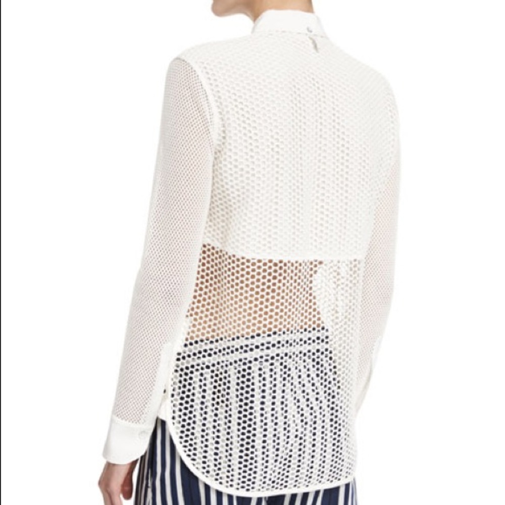 Rag & Bone | Luna White Mesh Button Down Shirt